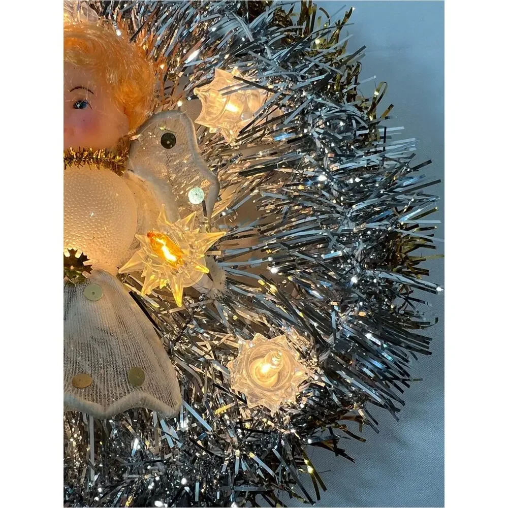 Vintage Mid Cenutry Angel Tree Topper Top or Christmas Decor Lighted Restored
